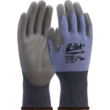 G-Tek PosiGrip Seamless Knit Polykor Blended Glove w/Polyurethane Coated Flat Grip on Palm & Fingers - Blue - 1/DZ - 718HSPU