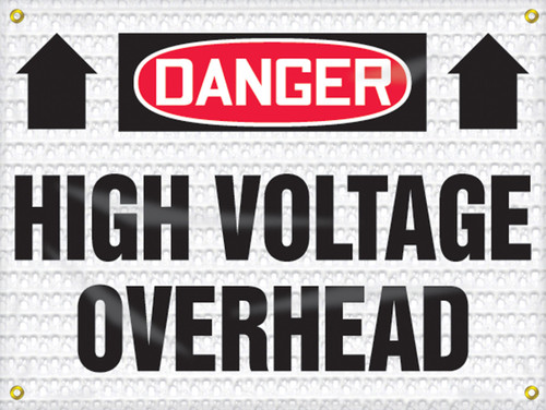 OSHA Danger High Wind Safety Sign: High Voltage Overhead 18" x 24" 1/Each - FMB110