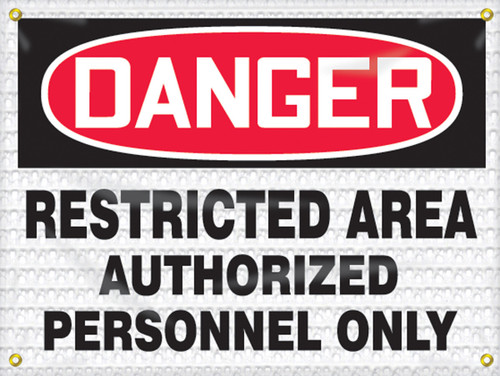 OSHA Danger High Wind Safety Sign: Restricted Area Authorized Personnel Only 18" x 24" 1/Each - FMB114