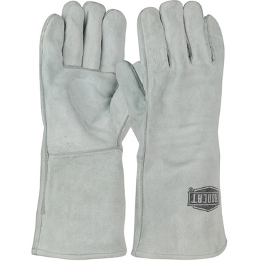 Ironcat Economy Grade Split Cowhide Leather Welder's Glove w/Cotton Lining - Gray - 1/DZ - 330-WC9010/L