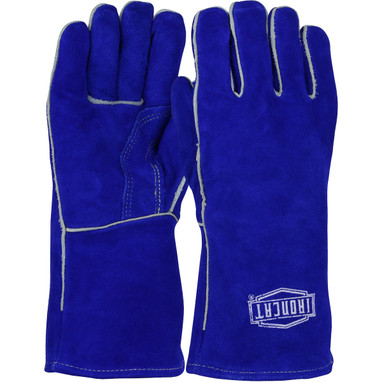 Ironcat Superior Grade Split Cowhide Leather Welder's Glove w/Cotton/Foam Lining & DuPont Kevlar Stitching - Blue - 1/DZ - 330-WC9041/L