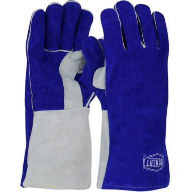 Ironcat Premium Grade Split Cowhide Leather Welder's Glove w/Cotton/ Foam Lining & Kevlar Stitching - Blue - 1/DZ - 9051