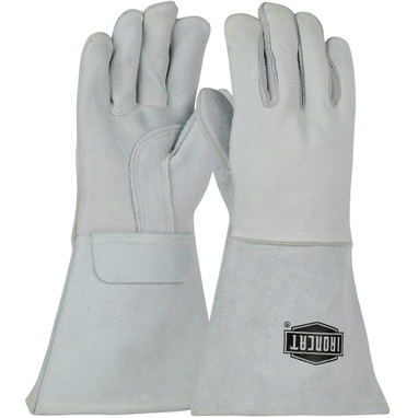 Ironcat Premium Grade Top Grain Elkskin Leather Welder's Glove w/Cotton/Foam Lining & Gauntlet Cuff - Natural - 6/PR - 9061