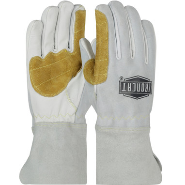 Ironcat Premium Top Grain Goatskin Leather MIG Welder's Glove w/Reinforced Palm  Thumb Crotch & Index Finger - 4" Gauntlet Cuff - Natural - 1/PR - 9071
