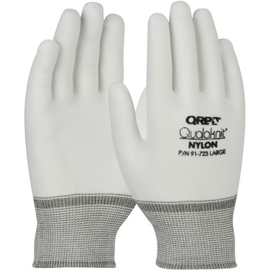 QRP Qualaknit CE Gloves Seamless Knit Stretch Nylon Clean Environment Glove - White - 1/CS - 91-7