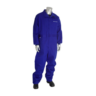 PIP Arc Clothing AR/FR Dual Certified Coverall w/Vented Back - 8 Cal/cm2 - Blue - 1/EA - 9100-2120D