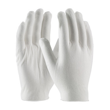 CleanTeam Medium Weight Cotton Lisle Inspection Glove w/Unhemmed Cuff - Men's - White - 1/DZ - 330-PIP97-520