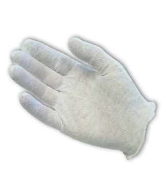 CleanTeam Medium Weight Cotton Lisle Inspection Glove w/Overcast Hem Cuff - Ladies' - White - 1/DZ - 330-PIP97-521H