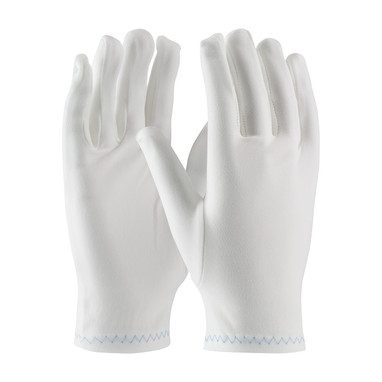 CleanTeam Heavy Weight Stretch Nylon Inspection Glove w/Zig-Zag Stitched Rolled Hem - Full Fashion Pattern - White - 1/DZ - 330-PIP98-700