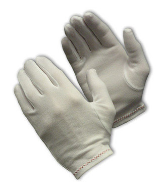 CleanTeam Heavy Weight Stretch Nylon Inspection Glove w/Zig-Zag Stitched Rolled Hem - Full Fashion Pattern - White - 1/DZ - 330-PIP98-701
