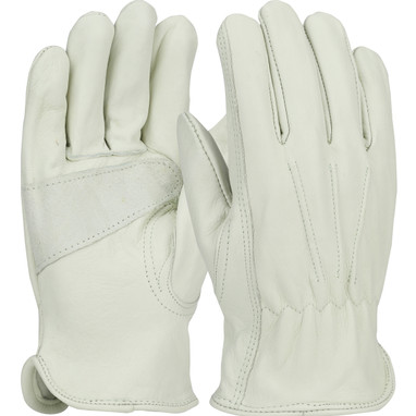 PIP Premium Grade Top Grain Cowhide Leather Drivers Glove w/Reinforced Palm Patch - Keystone Thumb - Natural - 1/DZ - 984K