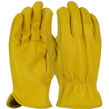 PIP Regular Grade Top Grain Deerskin Leather Drivers Glove - Keystone Thumb - Gold - 1/DZ - 9925K