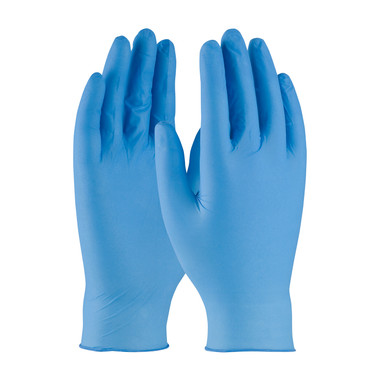 QRP Qualatrile Disposable Nitrile Glove  Powder Free w/Textured Grip - 4 mil - Blue - 1/CS - BQY09