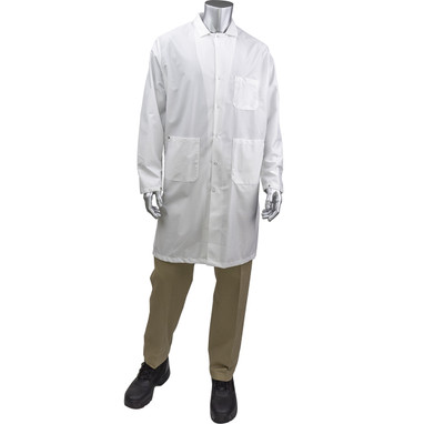 Uniform Technology Reusable Clothing Staticon Long ESD Labcoat - White - 1/EA - BR18-45WH