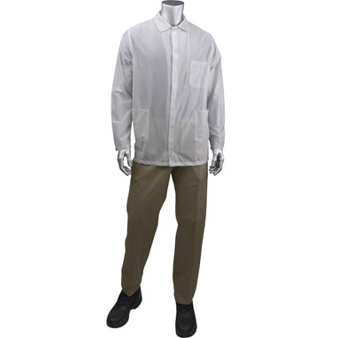 Uniform Technology Reusable Clothing StatStar Short ESD Labcoat - White - 1/EA - BR49A-44WH