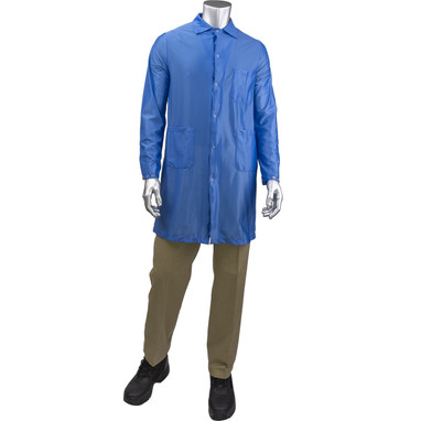 Uniform Technology Reusable Clothing StatStar Long ESD Labcoat - Royal - 1/EA - BR51-44RB