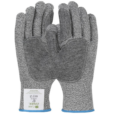 Claw Cover Dual Defense Reinforced Seamless Knit HPPE / Stainless Steel Blended w/ATA Fiber Patch Glove - Heavy Weight - Gray - 12/EA - CC-D3