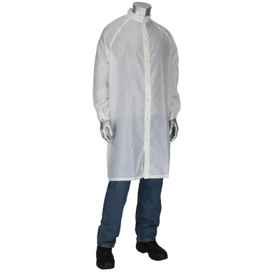 Uniform Technology Reusable Clothing Taffeta ISO 6 (Class 1 000) Cleanroom Frock - White - 5/EA - CFR-60WH-5PK