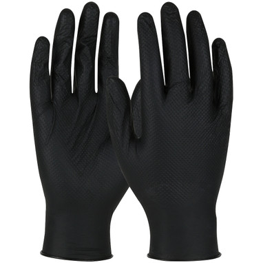 QRP Qualatrile Indy Premium Grade Disposable Nitrile Glove  Powder Free w/Textured Grip - 6 mil - Black - 1/CS - JTB09