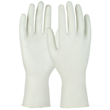 QRP Qualatrile Single Use Class 10 Cleanroom Nitrile Glove w/Finger Textured Grip - 12" - White - 1/CS - Q124