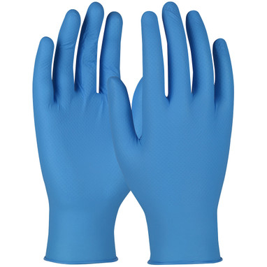 QRP Qualatrile Indy Premium Grade Disposable Nitrile Glove  Powder Free w/Textured Grip - 6 mil - Blue - 1/CS - RBT09