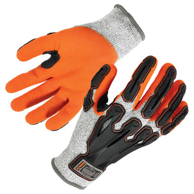 Ergodyne ProFlex 922CR Nitrile Coated Cut-Resistant Gloves - ANSI A3, EN388: 4442CP, 13G, Dorsal Protection - Gray
