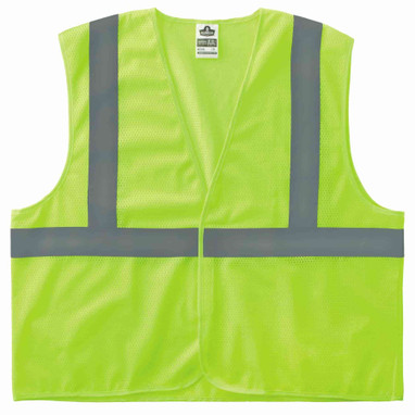Ergodyne GloWear 8205HL Mesh Hi-Vis Safety Vest - Type R, Class 2, Hook + Loop, No Pockets - Lime