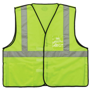 Ergodyne GloWear 8216BA Breakaway Mesh Hi-Vis Safety Vest - Type R, Class 2, ID Badge Holder - Lime