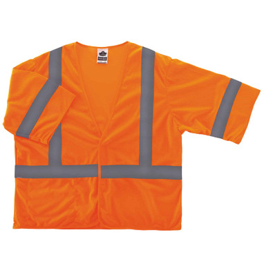 Ergodyne GloWear 8310HL Economy Hi-Vis Safety Vest - Type R, Class 3, Hook & Loop - Orange
