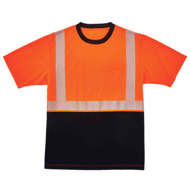 Ergodyne GloWear 8280BK Hi-Vis Performance T-Shirt - Type R, Class 2, Black Bottom - Orange