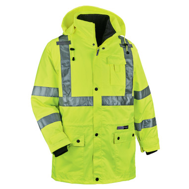 Ergodyne GloWear 8385 4-in-1 Hi-Vis Winter Jacket Parka - Type R, Class 3/2 - Lime