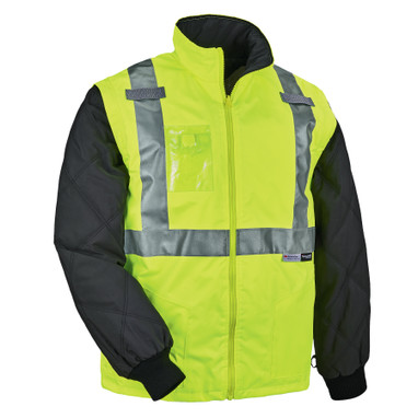 Ergodyne GloWear 8287 Hi-Vis Winter Jacket and Vest with Detachable Sleeves - Type R, Class 2 - Lime