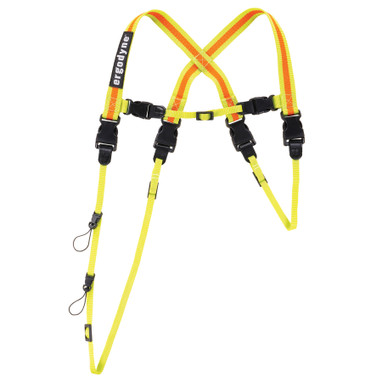 Ergodyne Squids 3132 Barcode Scanner Harness + Lanyard for Mobile Computers - Hi-Vis Lime - S