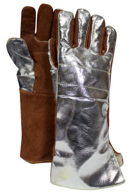 NSA Extreme Heat Leather Glove with Aluminized Back & Hook & Loop Adjustment - DJXG705165XL