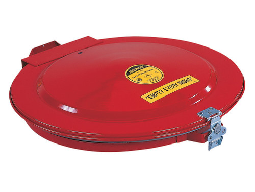 Justrite Drum Cover With Vent And Gasket For 55-Gallon Drum - Manual-Close - Steel - Red - 26752