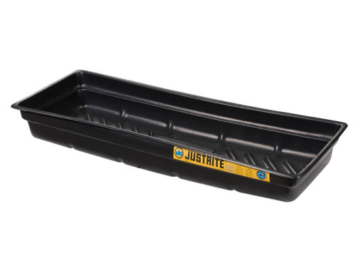 Justrite Ecopolyblend Spill Tray - Dims 46"W X 16"D X 5-1/2"H - Indoor Or Outdoor Use - Rigid Poly - Black - 28715