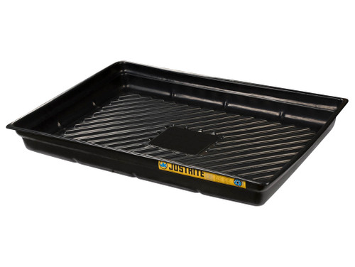 Justrite Ecopolyblend Spill Tray - Dims 47"W X 33"D X 5-1/2"H - Indoor Or Outdoor Use - Rigid Poly - Black - 28719