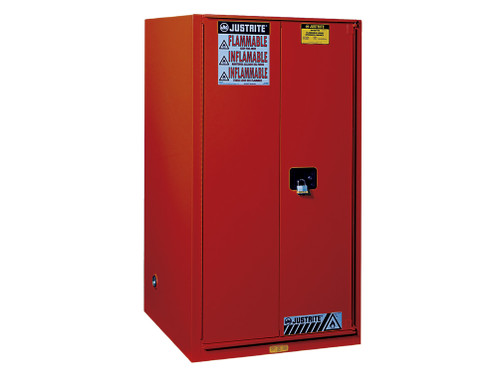 Justrite Sure-Grip Ex Combustibles Safety Cabinet For Paint And Ink - Cap. 96 Gal. - 5 Shelves - 2 M/C Dr - Red - 896011