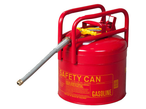 Eagle DOT Transport Type II Safety Can for Flammables - 5 Gallon - 7/8" Metal Hose - Red - 1215