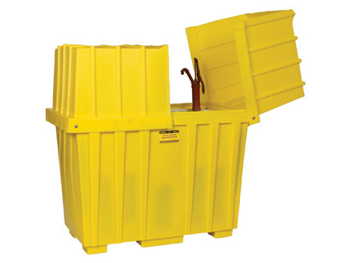 Eagle Workstations - 2 Drum High-Profile Workstation - 220 Gallon Sump Capacity - Without Drain - Yellow - 1628
