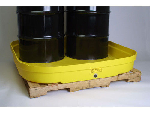 Eagle 4 Drum Large Capacity Pallet - With Drain - Yellow - 1640