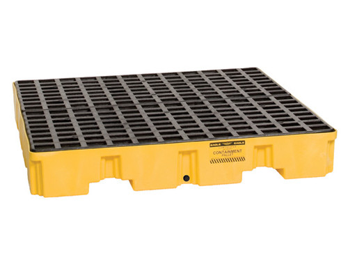 Eagle 4 Drum Pallet - With Drain - Yellow - 1645