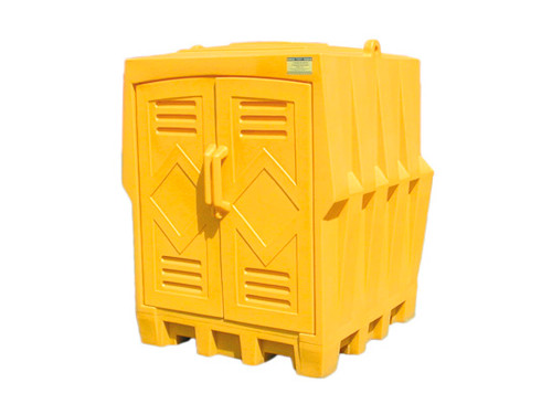 Eagle Outdoor Drum Storage - 4 Drum Poly Storage - Without Drain - Yellow - 1649