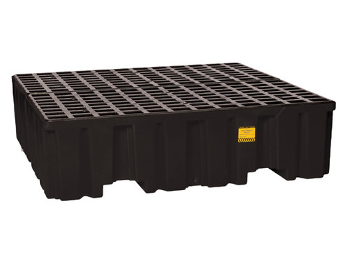 Eagle 4 Drum Pallet - With Drain - Black - 1640B