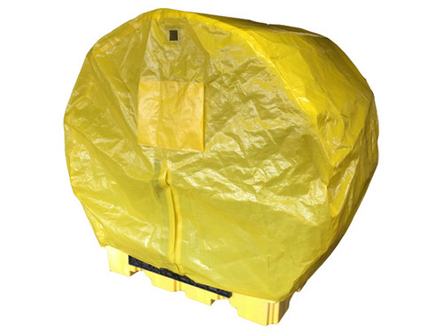 Eagle Outdoor Drum Storage - Soft Top Containment Unit - With Drain - Yellow - 1645STC