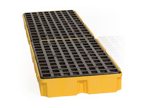 Eagle Modular Spill Platforms - 4 Drum In-Line Platform - With Drain - Yellow - 1647D