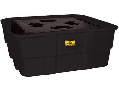 Eagle IBC Containment Unit with Poly Platform - With Drain - Black - 1683BD