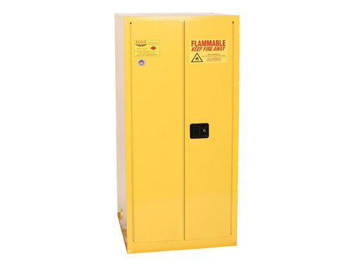 Eagle One Drum Vertical Safety Cabinet - 55 Gallon - 1 Shelf - 2 Door - Manual Close - Yellow - 1926X