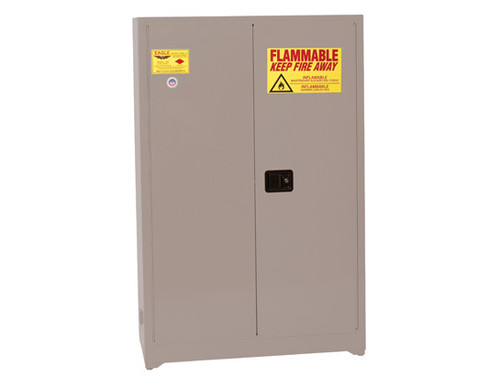 Eagle Flammable Liquid Safety Cabinet - 30 Gallon - 1 Shelf - 2 Door - Manual Close - Gray - 1932XGRAY