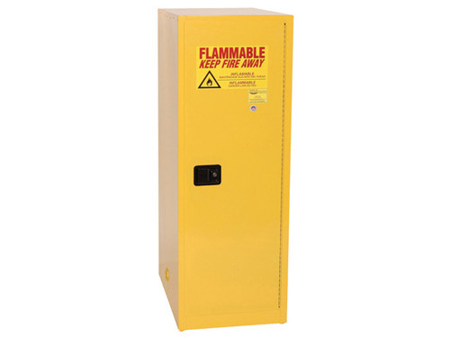 Eagle Deep Space Saver Flammable Liquid Cabinet - 48 Gallon - 3 Shelves - 1 Door - Manual Close - Yellow - 1946X